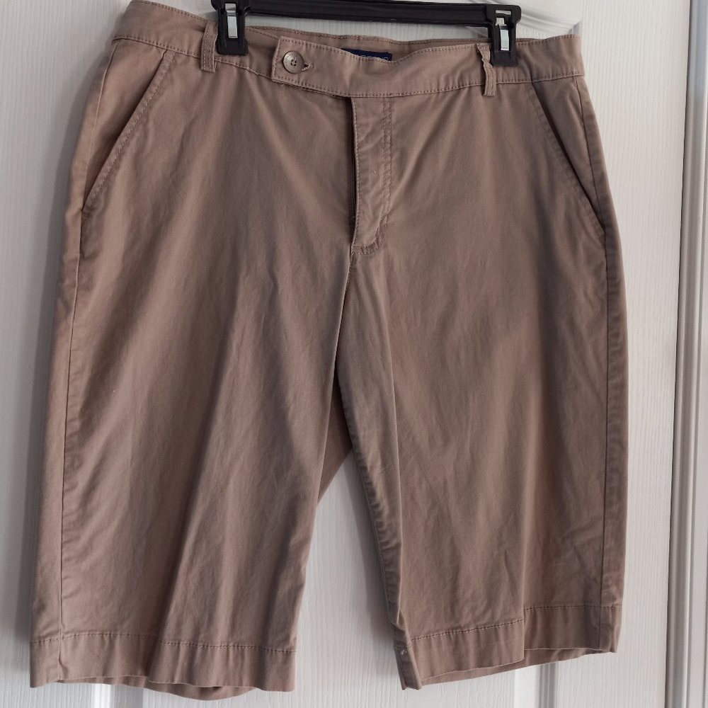 Bandolino Khaki Bermuda Shorts, Size 16